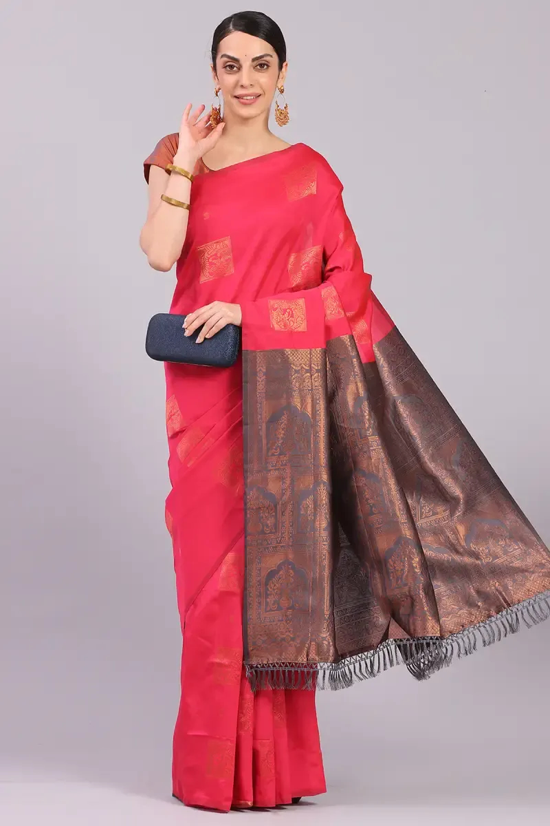 Art Silk Woven Design Saree with Blouse for Women