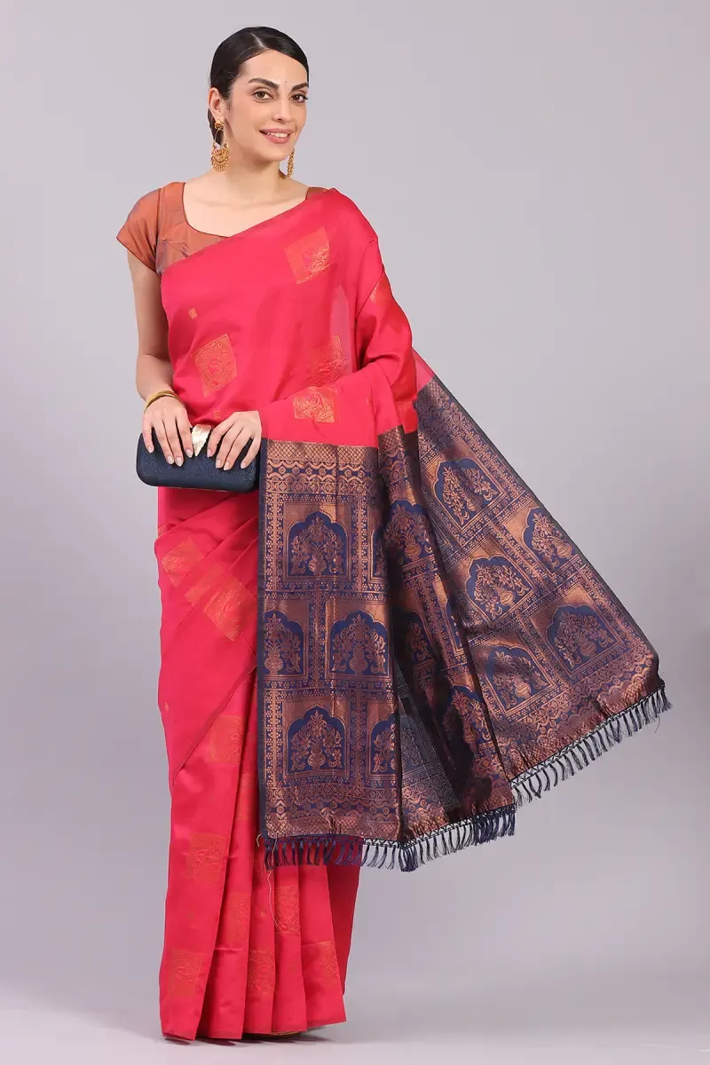 Art Silk Woven Design Saree with Blouse for Women