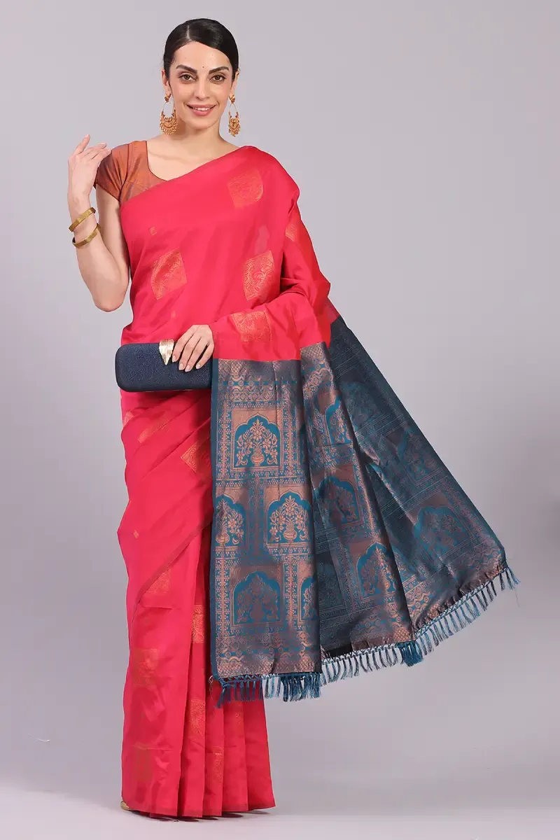 Art Silk Woven Design Saree with Blouse for Women