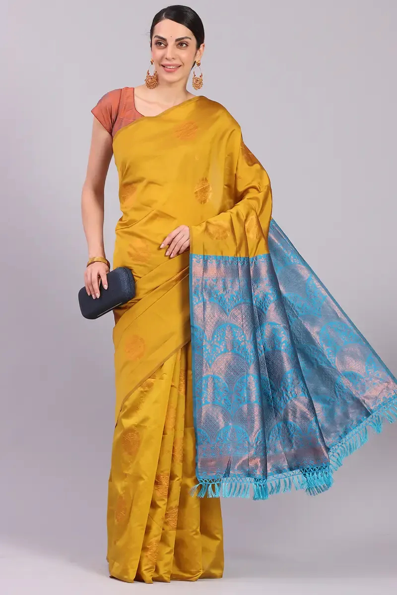 Art Silk Woven Design Saree with Blouse for Women