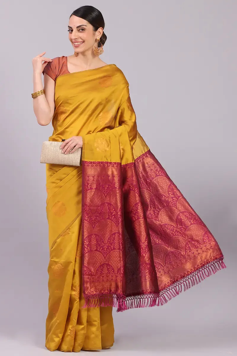 Art Silk Woven Design Saree with Blouse for Women