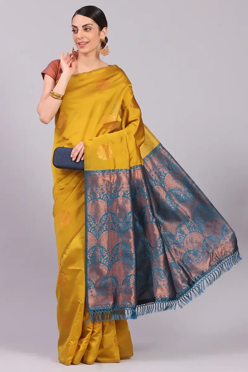 Art Silk Woven Design Saree with Blouse for Women