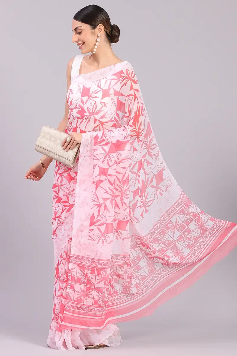 Georgette Printed Saree for Women