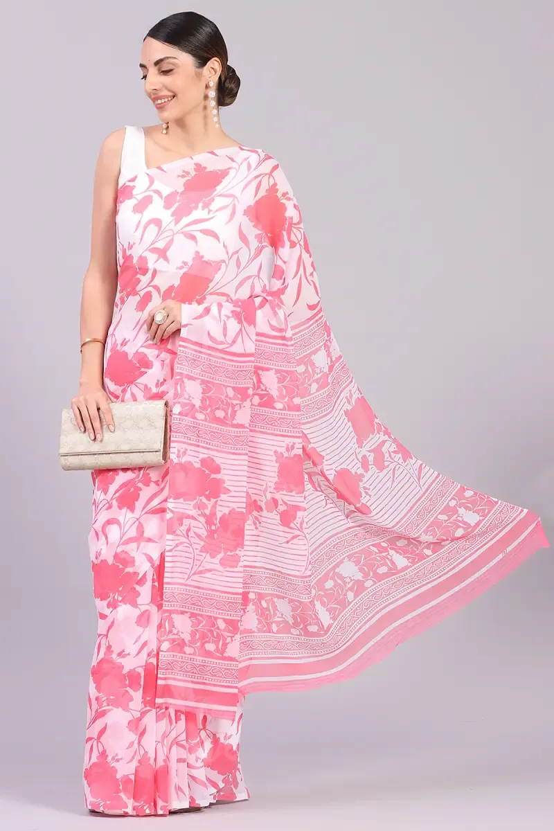 Georgette Printed Saree for Women