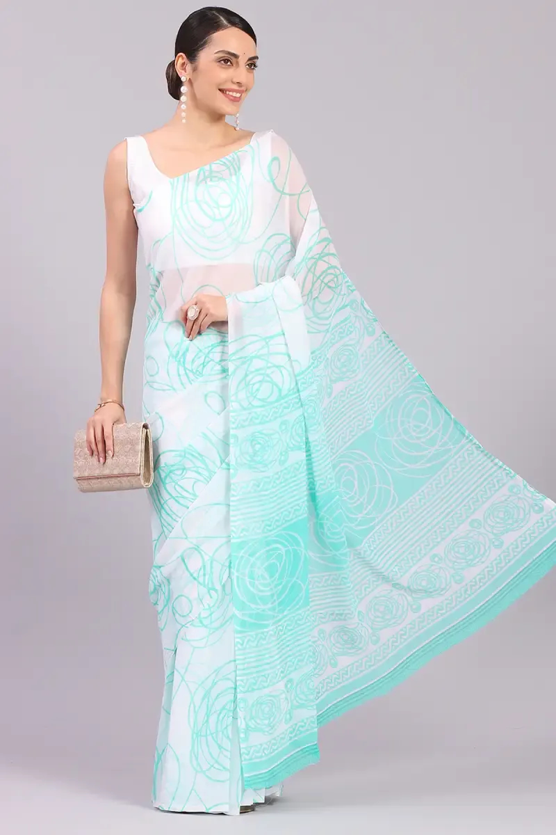 Georgette Printed Saree for Women