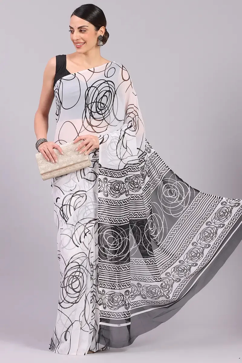 Georgette Printed Saree for Women
