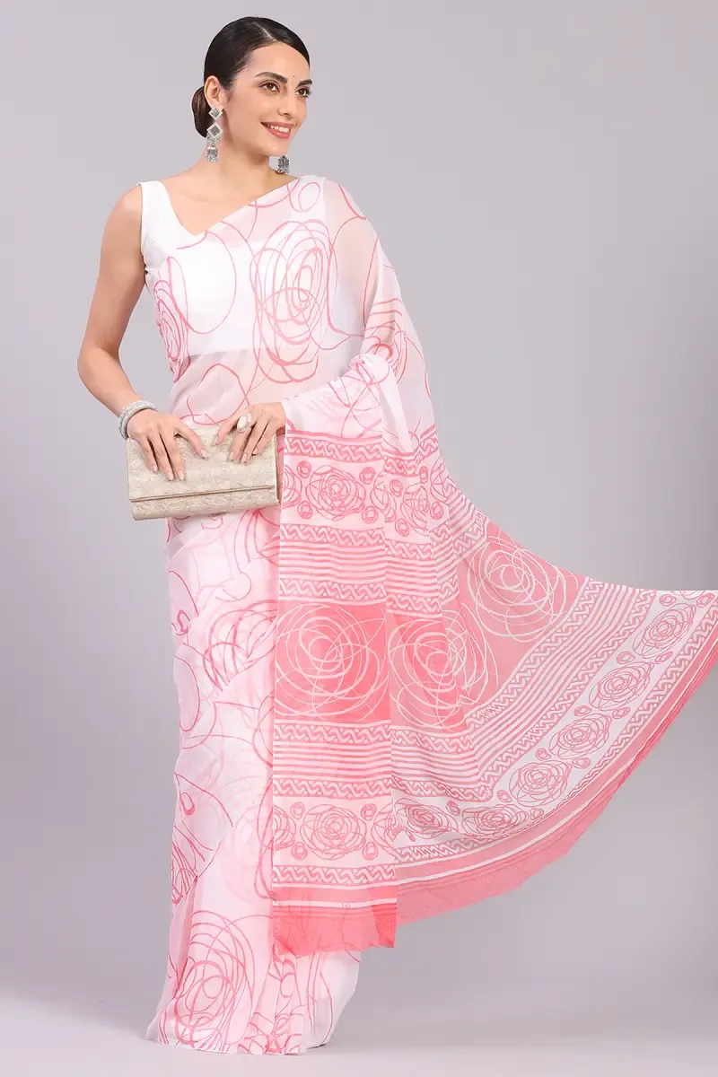 Georgette Printed Saree for Women