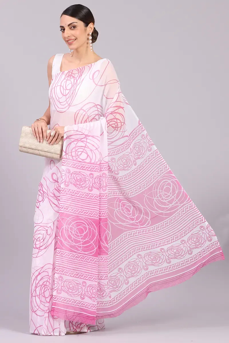 Georgette Printed Saree for Women