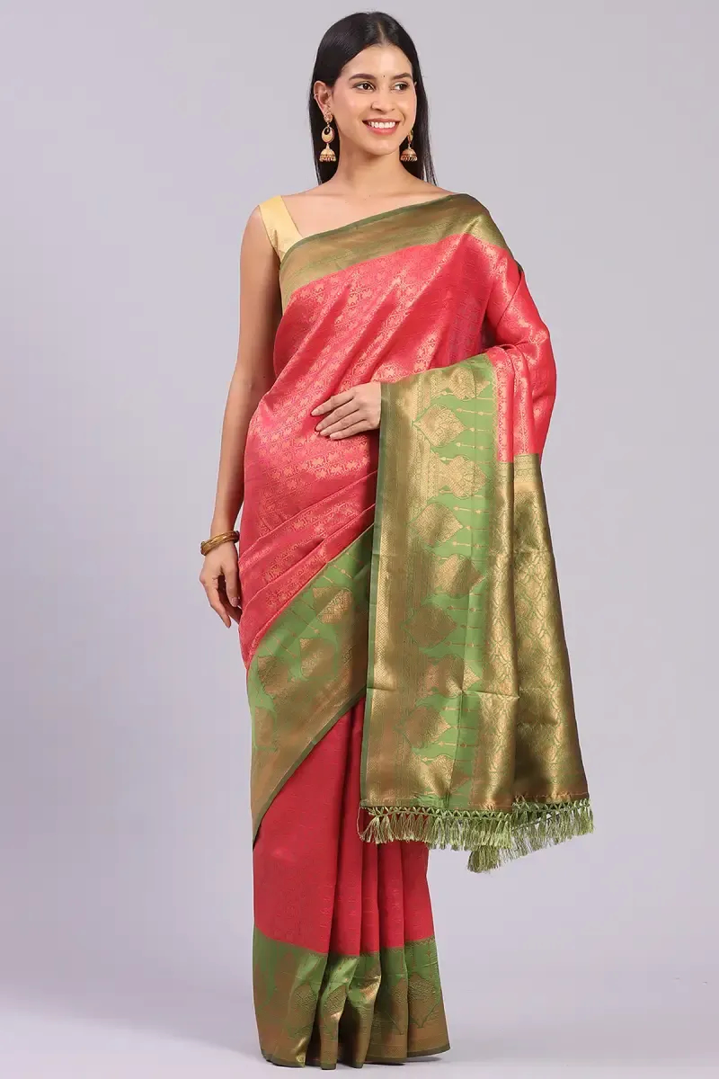 Art Silk Woven Design Saree with Blouse for Women