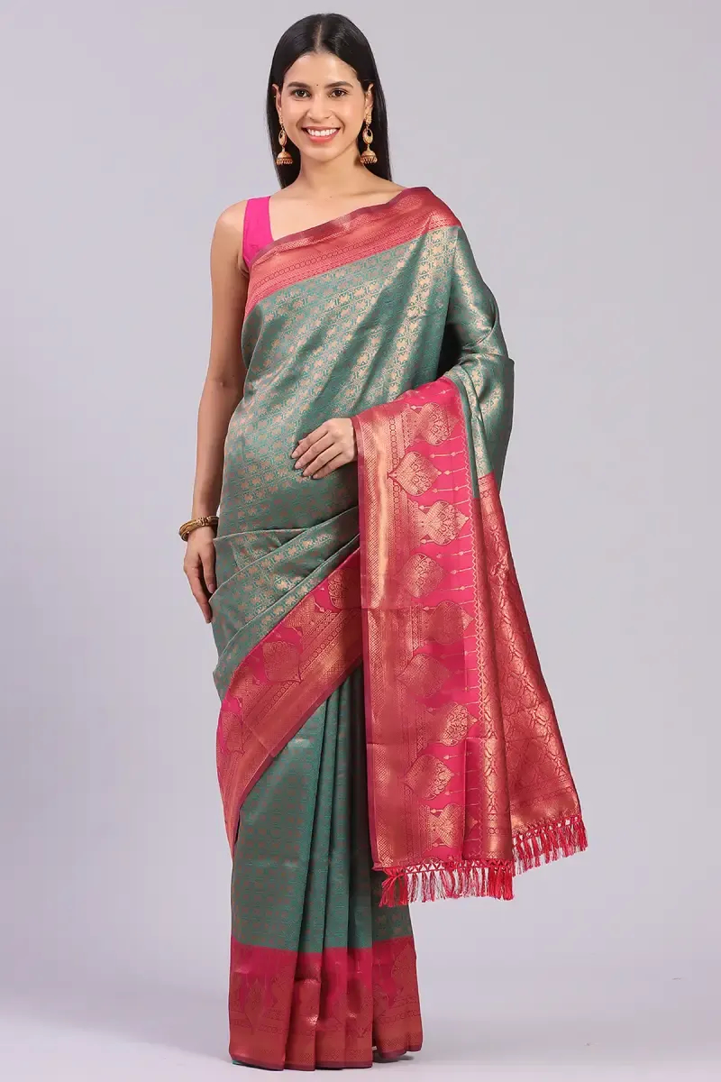 Art Silk Woven Design Saree with Blouse for Women