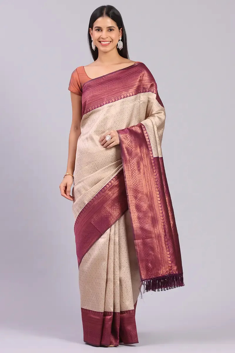 Art Silk Woven Design Saree with Blouse for Women