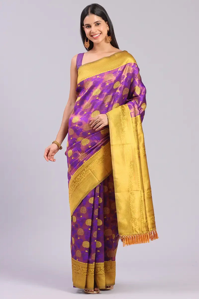 Women's Art Silk Floral Print Saree With Blouse