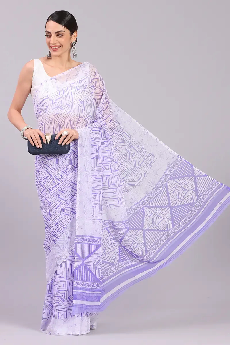 Georgette Printed Saree for Women