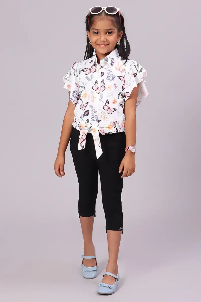 Girl's Cotton Lycra Blend Solid Capri (1 - 18 Yrs)