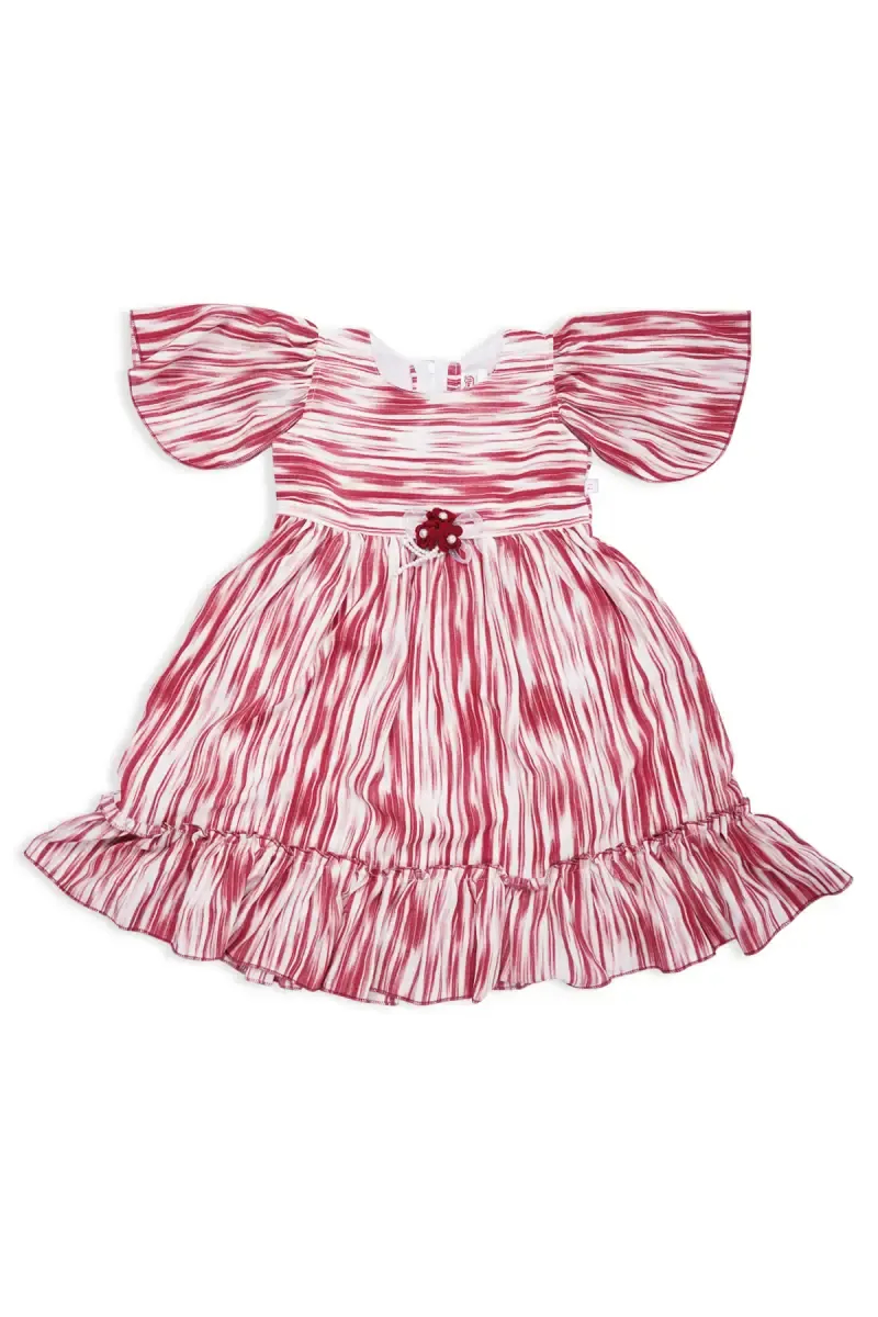 Rayon Printed A-line Frock for Girls