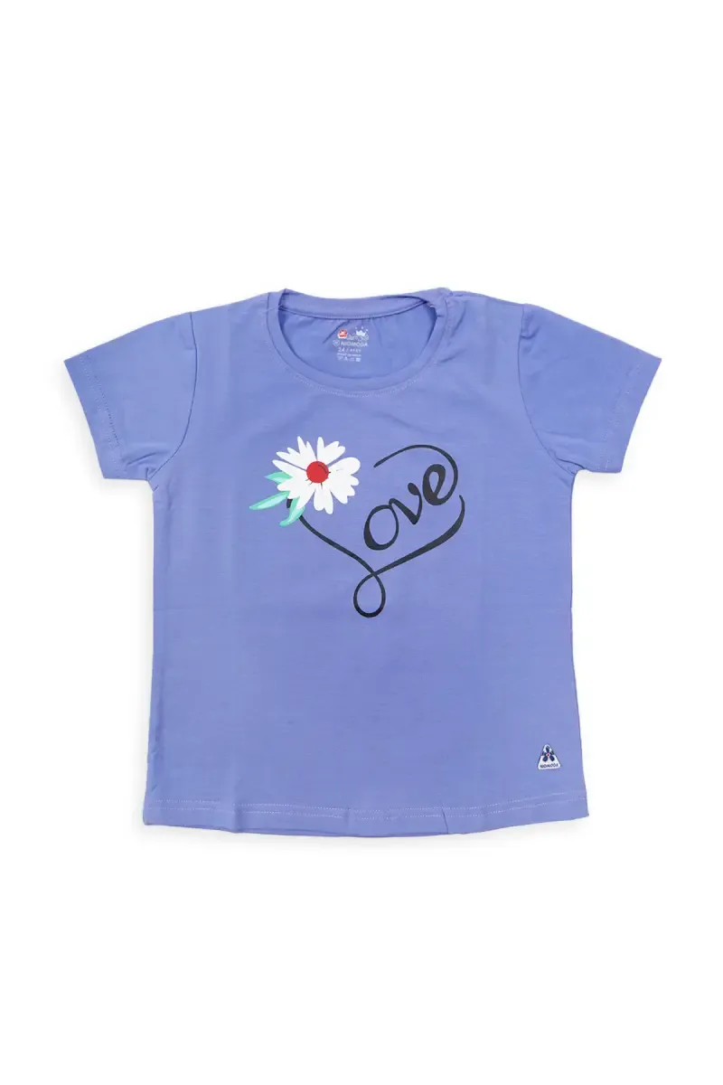 Girl's Cotton Printed T-shirt 
