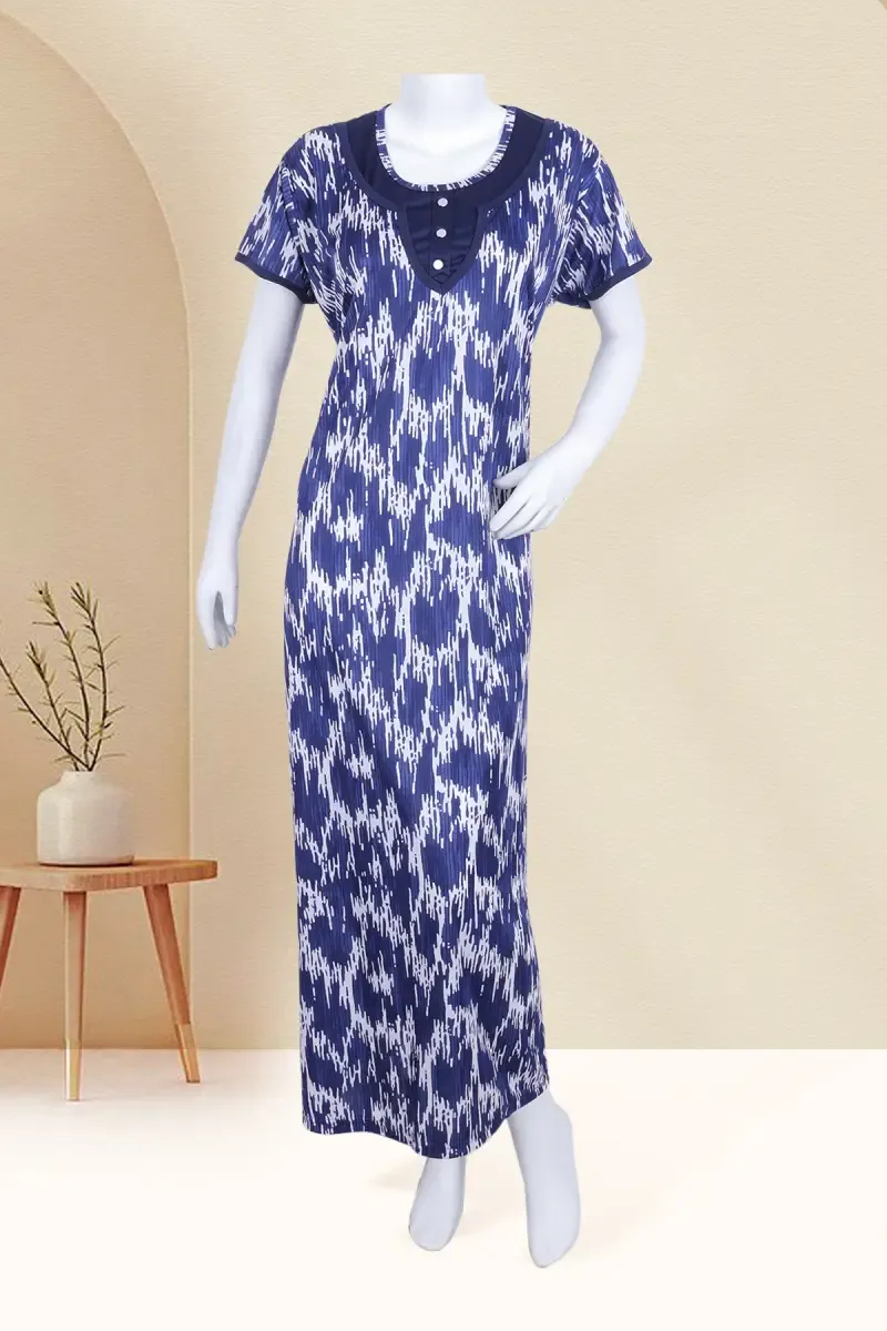 Polyester Abstract Printed Nighty for Women