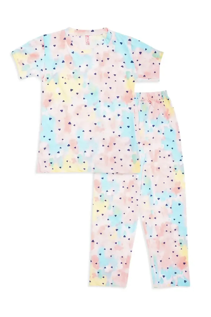 Polyester Printed Pyjama Set for Girls