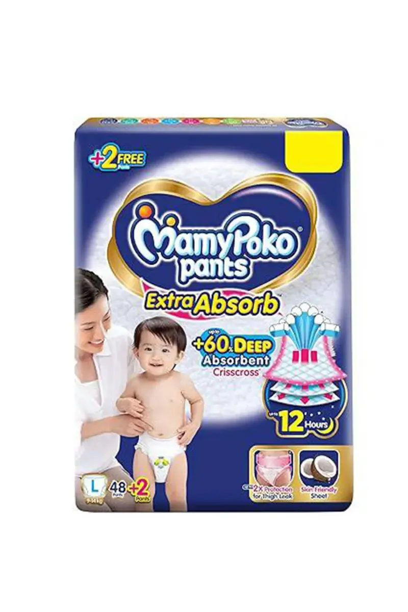 MamyPoko Pants Extra Absorb Diaper Pants (48+2 Pcs) - Large