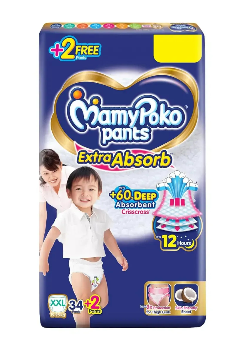 MamyPoko Pants Extra Absorb Diaper (34+2 Pcs) - XX-Large