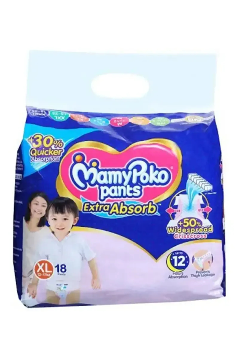 MamyPoko Extra Absorb Diaper Pants | XL Size | 18 Pcs