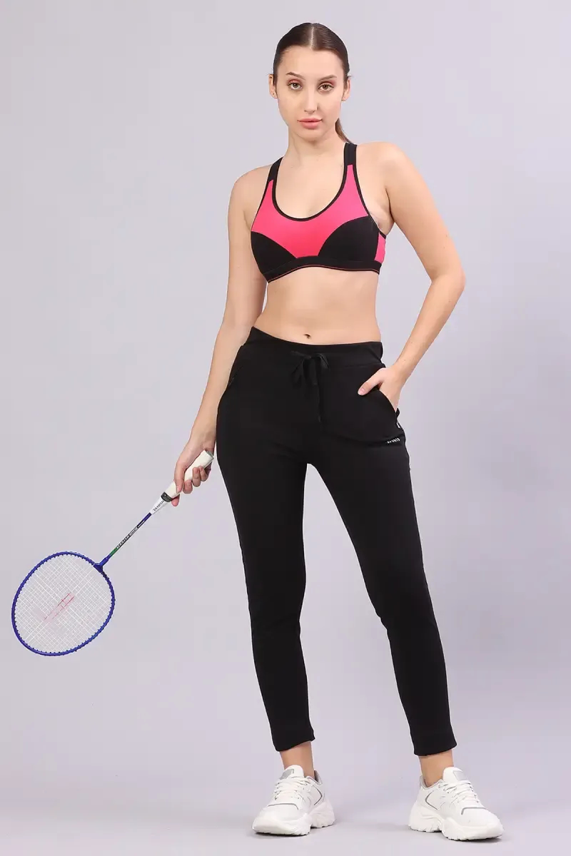 Women's Cotton Lycra Solid Track Pant