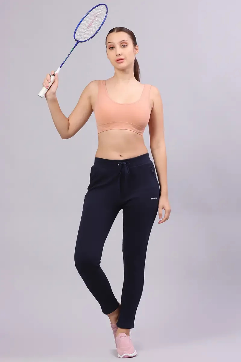Women's Cotton Lycra Solid Track Pant