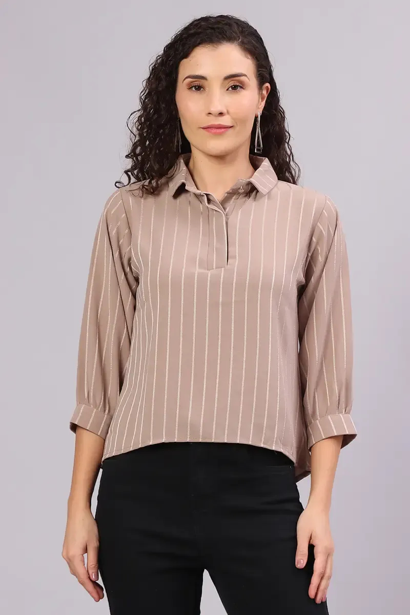 Georgette Striped Top for Women
