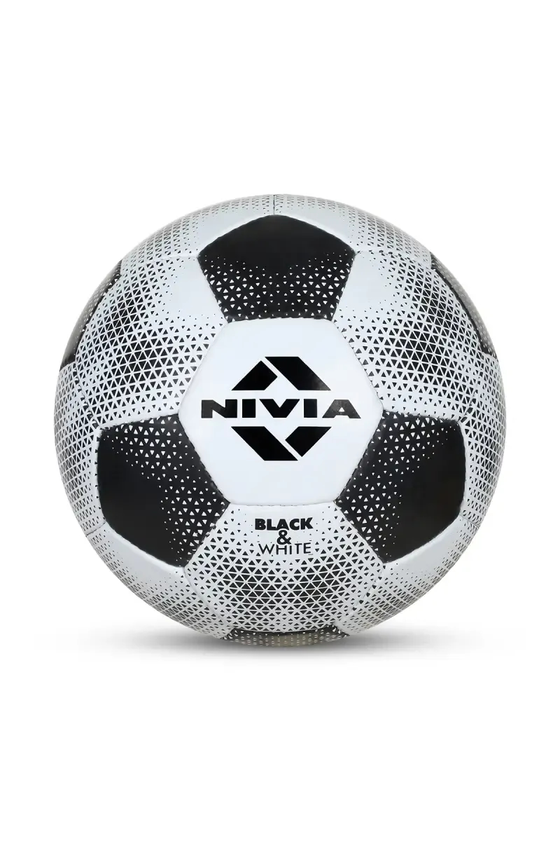 Nivia Black & White Synthetic Rubber Football - Size 4