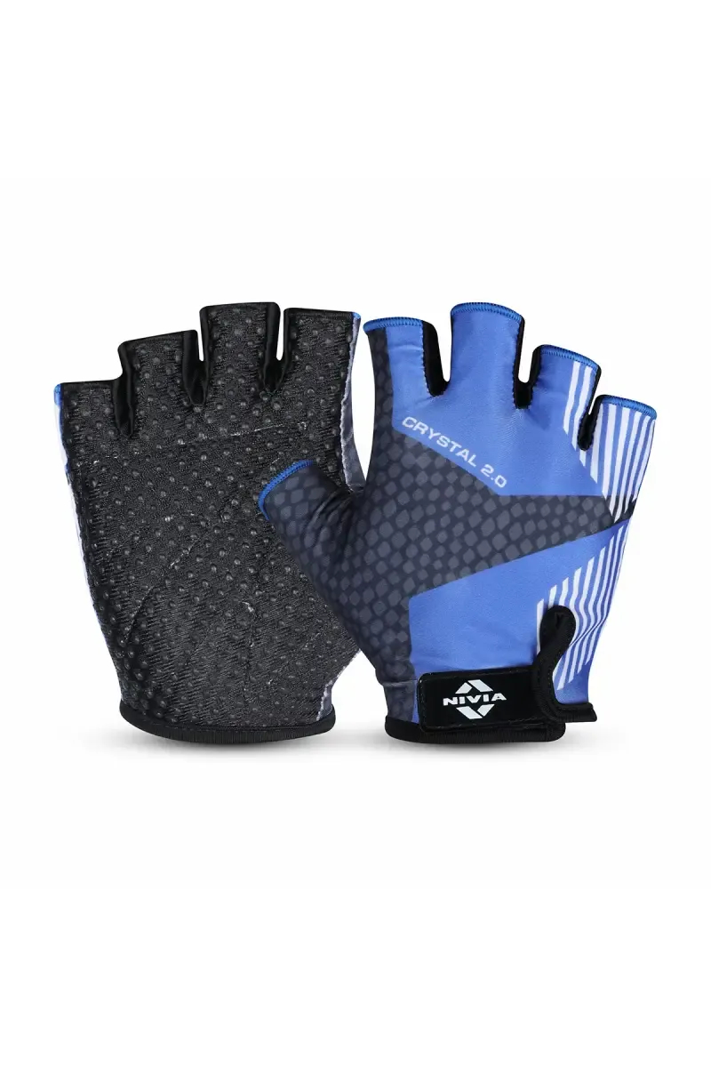 Nivia Crystal 2.0 Stretchable Fabric Fitness Gloves  (Purple, pack of 1)- Large