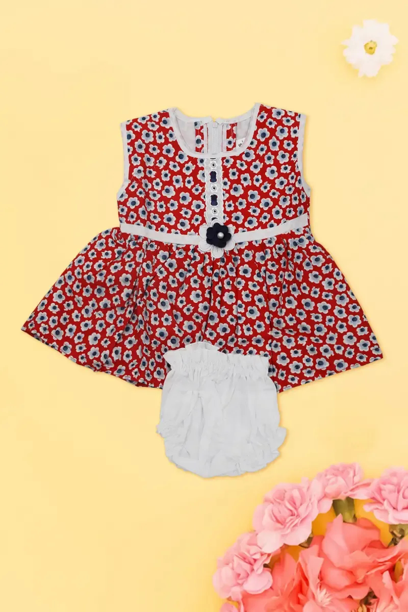 Printed Dress with Panty Set for Baby Girl (2-Pcs Set)
