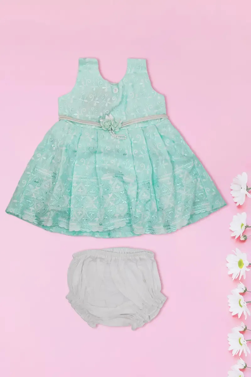 Embroidery Frock with Panty Set for Baby Girl (2-Pcs Set)
