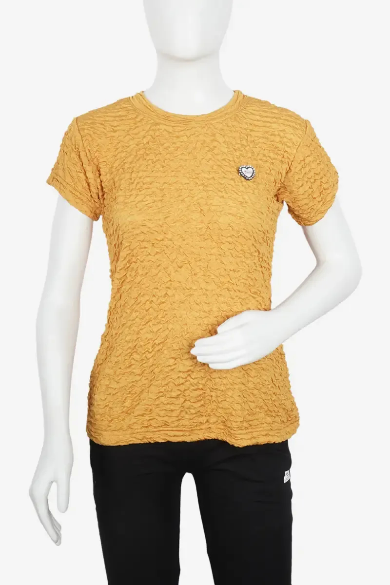 Cotton Lycra Solid T-Shirt for Women