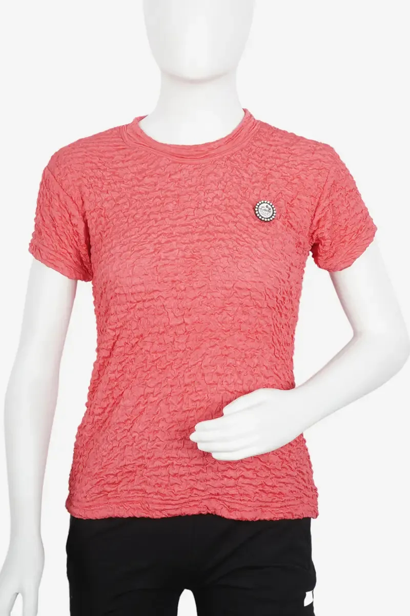 Cotton Lycra Solid T-Shirt for Women