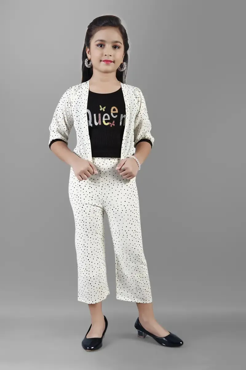 Girl's Georgette Printed Top And Pant Set(5 - 17 Yrs)