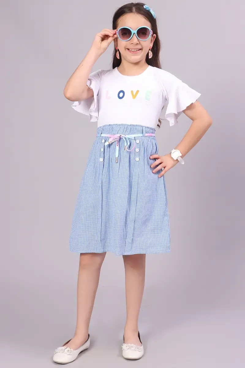 Girl's Corduroy Embossed Dress (3 - 16 Yrs) 