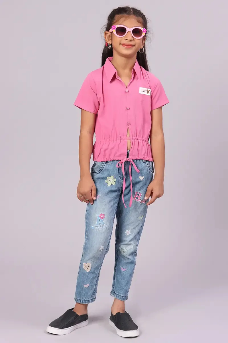Girl's Georgette Solid Top (5 - 17 Yrs)