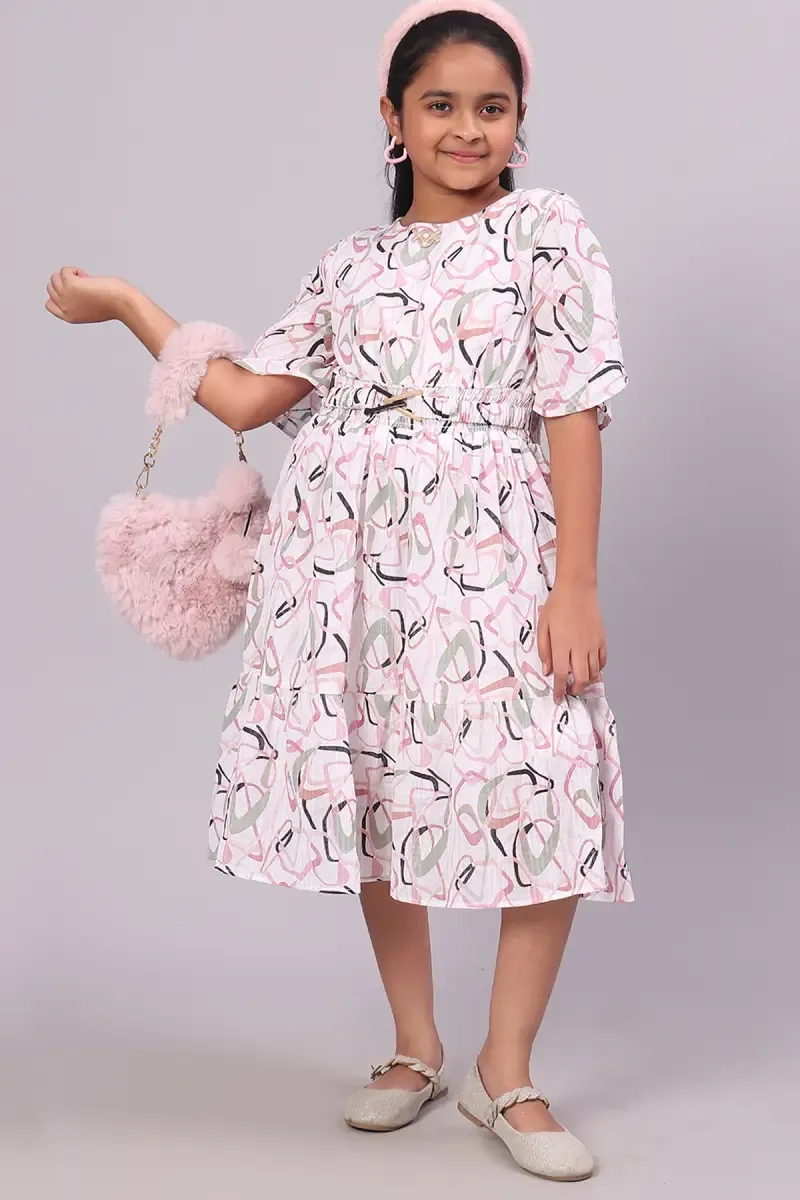 Girl's Georgette Printed Dress (3 - 16 Yrs)