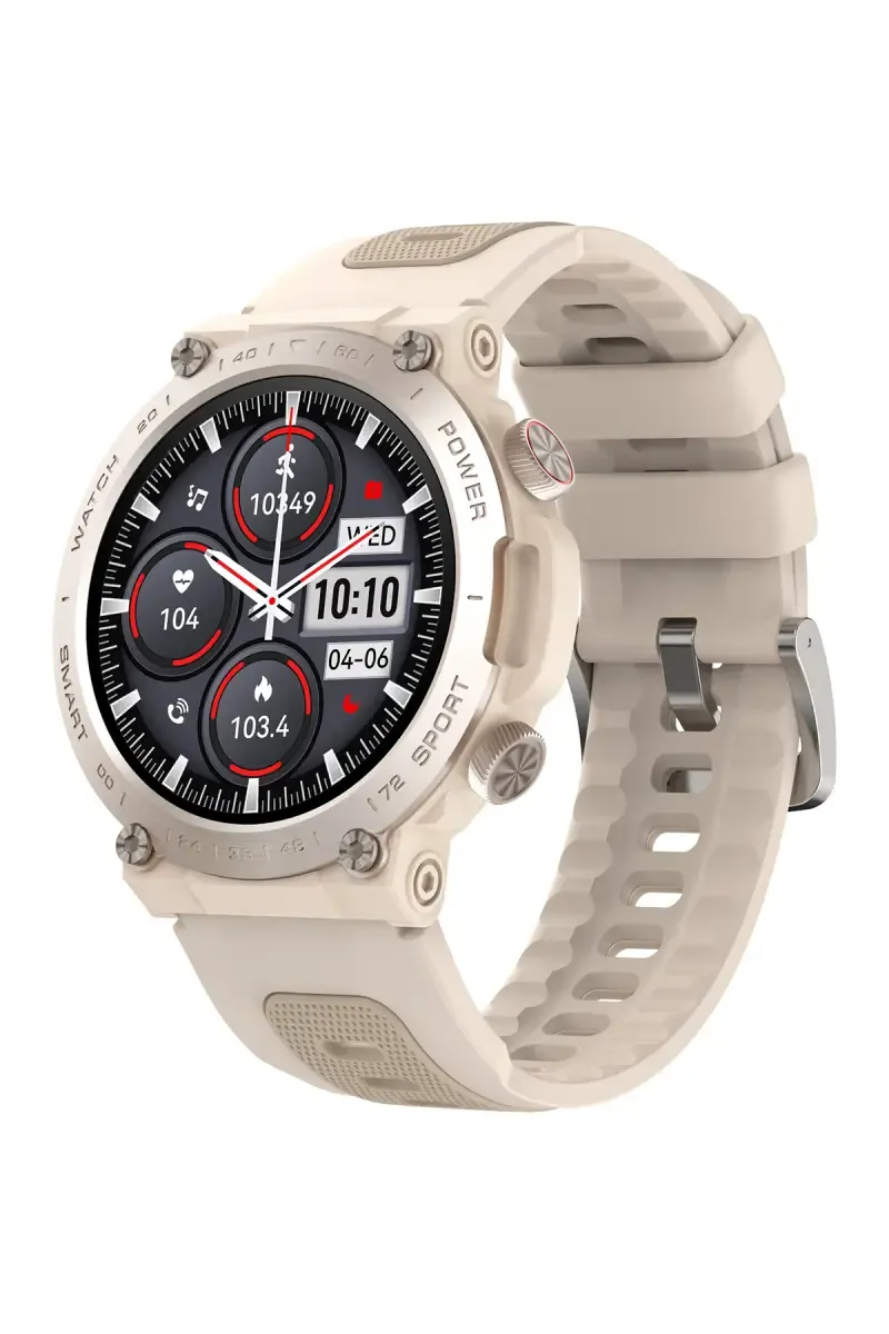 Pebble Explore 1.39" Smartwatch with HD IPS Infinite Display, BT Calling, Rugged Build, Multi Sports Modes, AI Voice Assistance (Desert Strom)