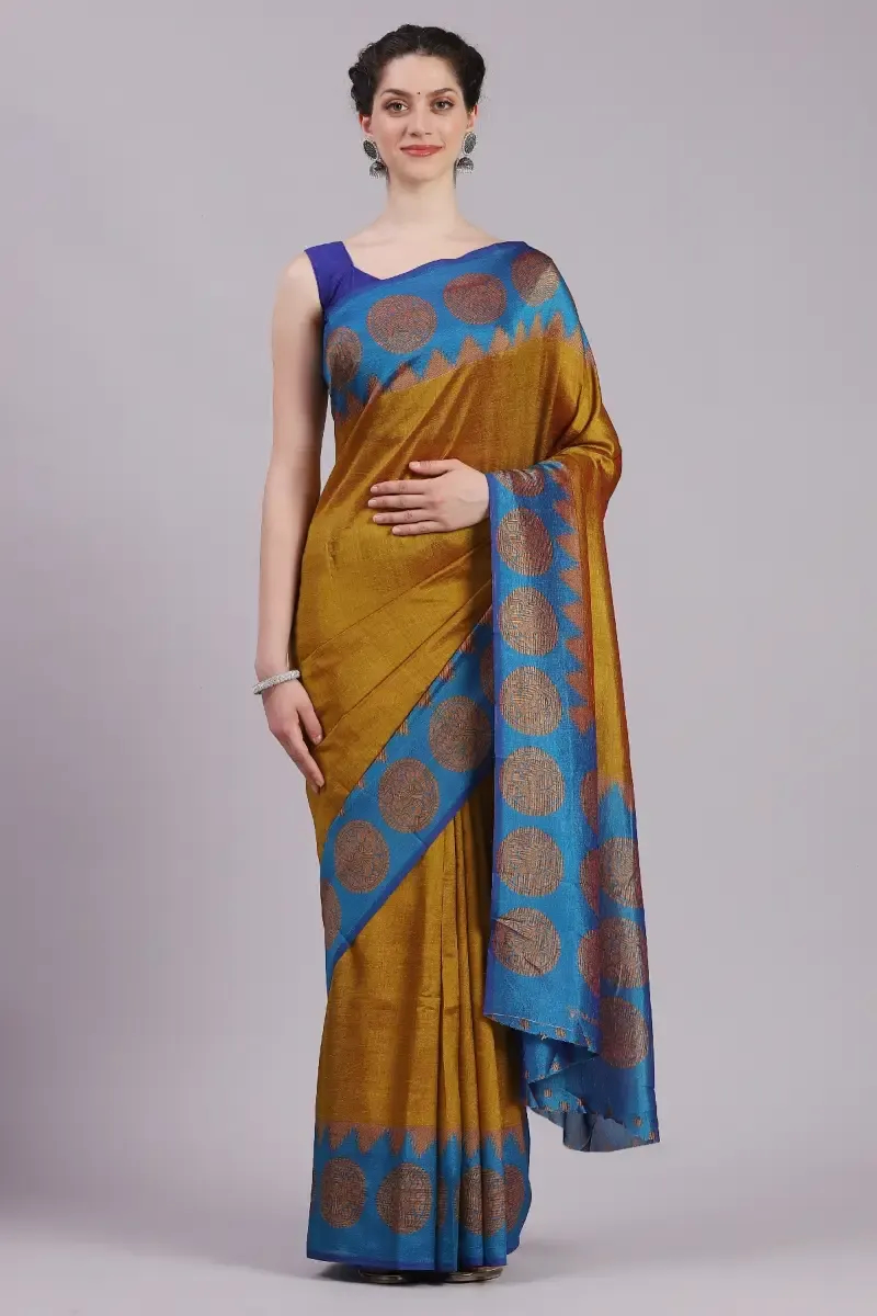 Crepe Printed Saree with Unstitched Blouse for Women