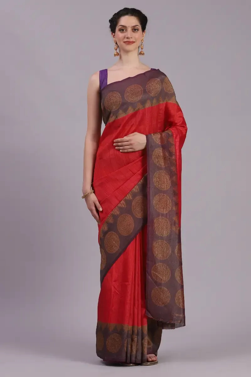 Crepe Printed Saree with Unstitched Blouse for Women