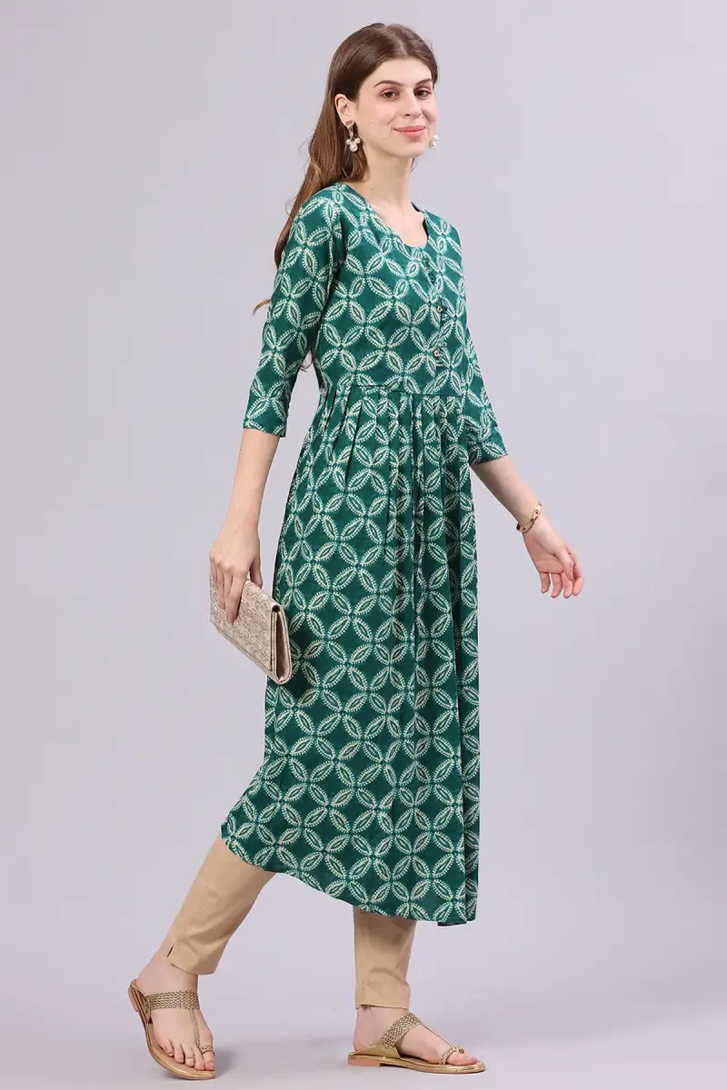 Rayon Printed Kurta for Women 