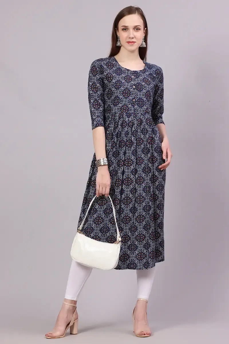 Rayon Printed Kurta for Women 