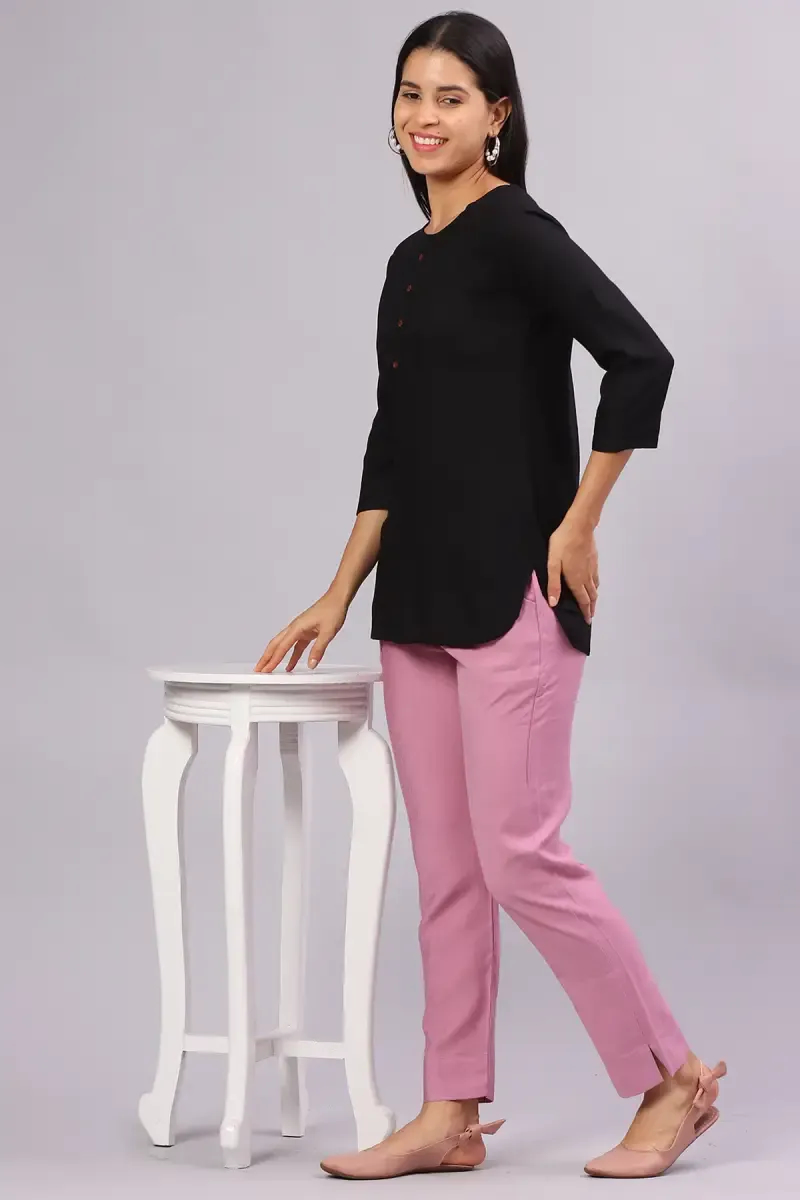 Rayon Solid Tunic Top for Women