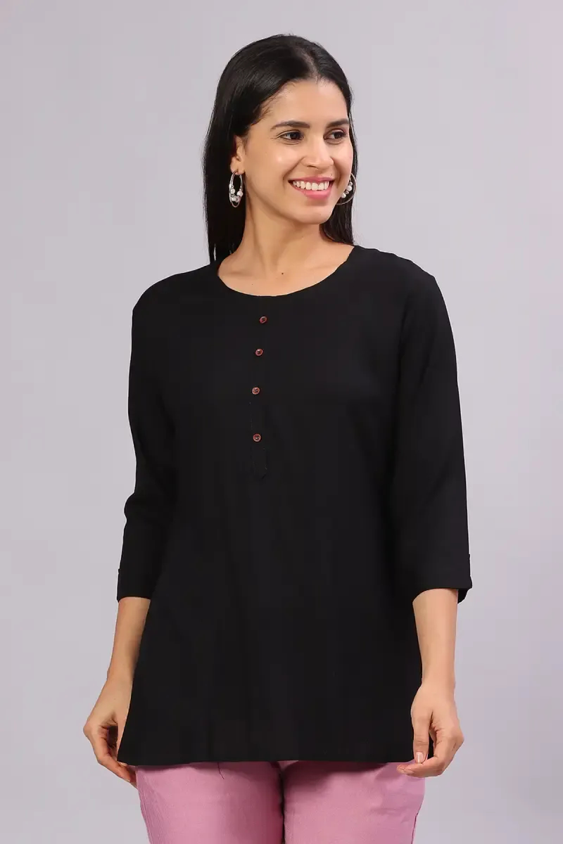Rayon Solid Tunic Top for Women