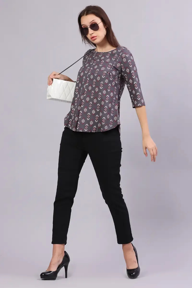 Rayon Printed Tunic Top for Women