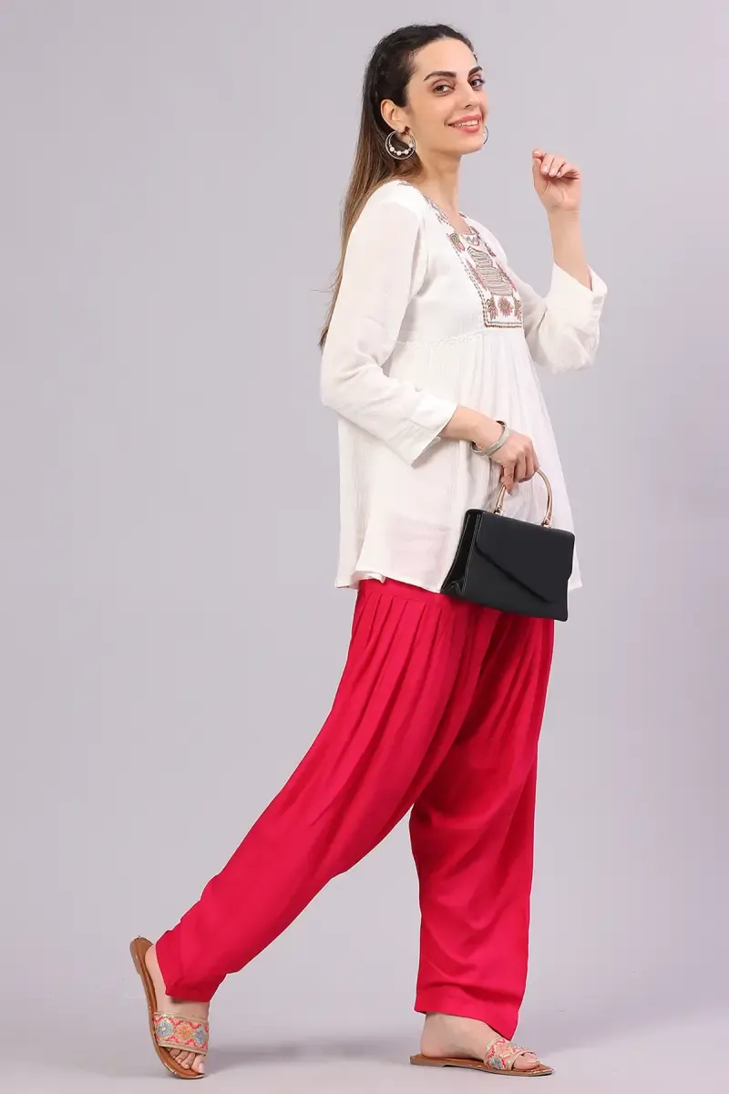 Rayon Solid Patiala Pant for Women