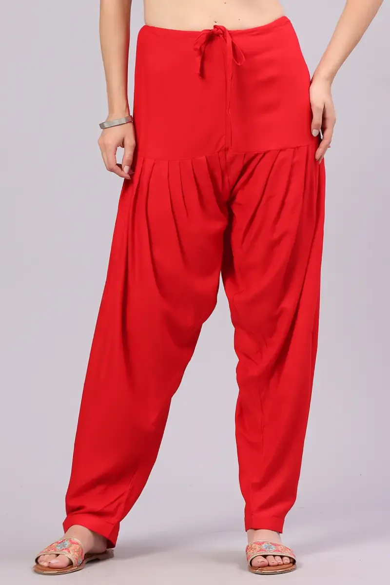 Rayon Solid Patiala Pant for Women