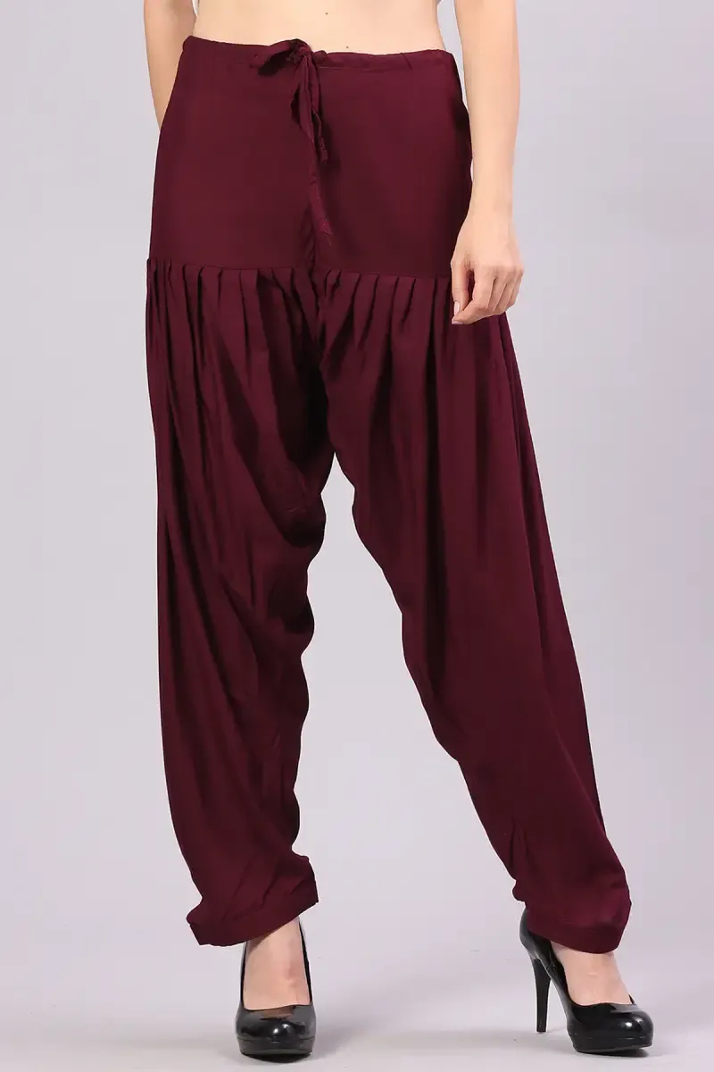 Rayon Solid Patiala Pant for Women