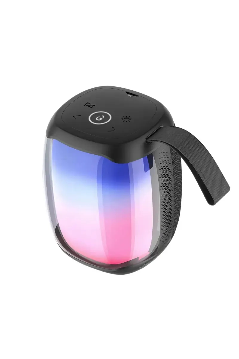 iGear Spectrum Mini 15 W Bluetooth Speaker with 360° Immersive Sound, 9 Light Modes, IPX5 Rating (Black)